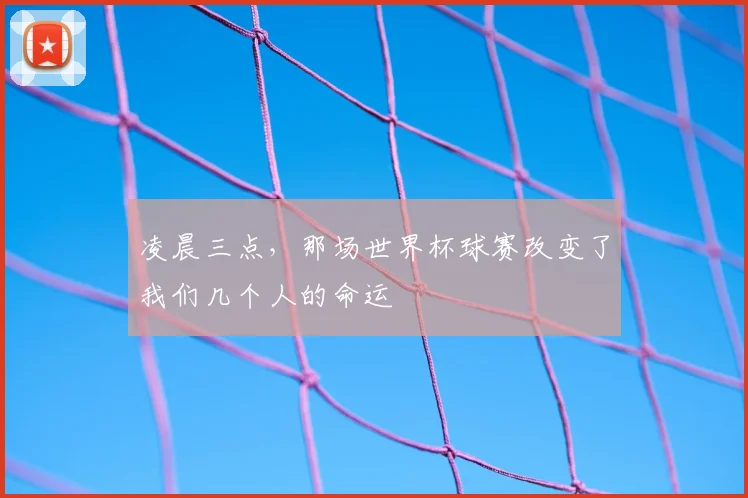 凌晨三点,那场世界杯球赛改变了我们几个人的命运